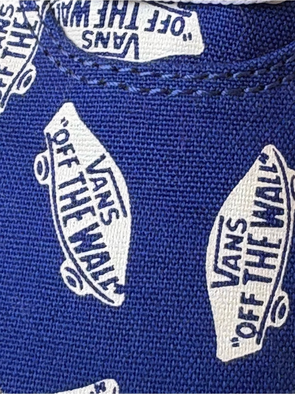 Blue Vans “Off The Wall” Classic Logo Print Sneakers – Youth 11